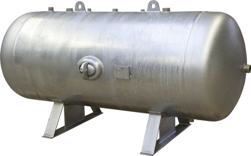 Robuster Druckluftbehälter aus Metall zur Speicherung und Bereitstellung von Druckluft für Werkstatt- und Industrieanwendungen.