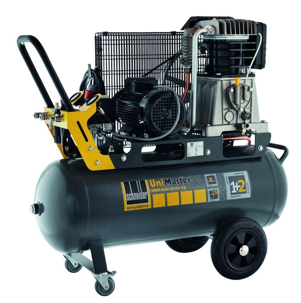 UNM 660-10-90 DX Kompressor für Industrie- und Werkstattanwendungen, bietet hohe Luftleistung und zuverlässige Druckluftversorgung für verschiedene Druckluftwerkzeuge und Anlagen.