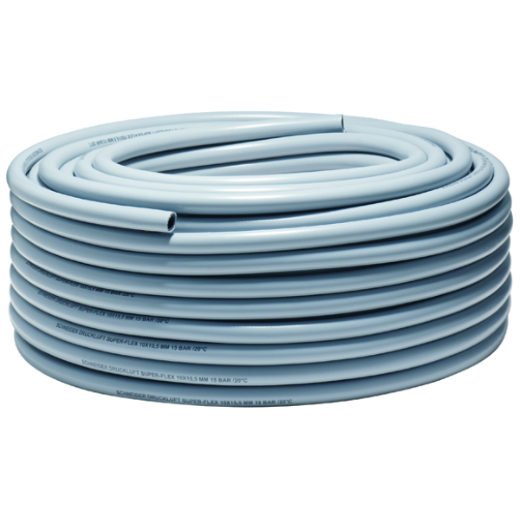 Super-Flex-Schlauch für Druckluftanwendungen Flexibler Super-Flex-Schlauch, strapazierfähig und leicht zu handhaben, ideal für Druckluftwerkzeuge und industrielle Anwendungen.