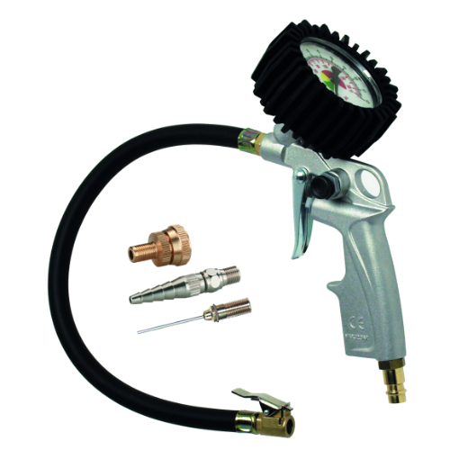 Reifenfüller RF-RM mit praktischem Momentstecker, ermöglicht einfaches und schnelles Befüllen von Fahrzeugreifen mit Druckluft.