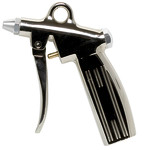Ausblaspistole aus Aluminium mit einstellbarer Luftmenge, ideal zum gezielten Entfernen von Staub und Schmutz an schwer zugänglichen Stellen.