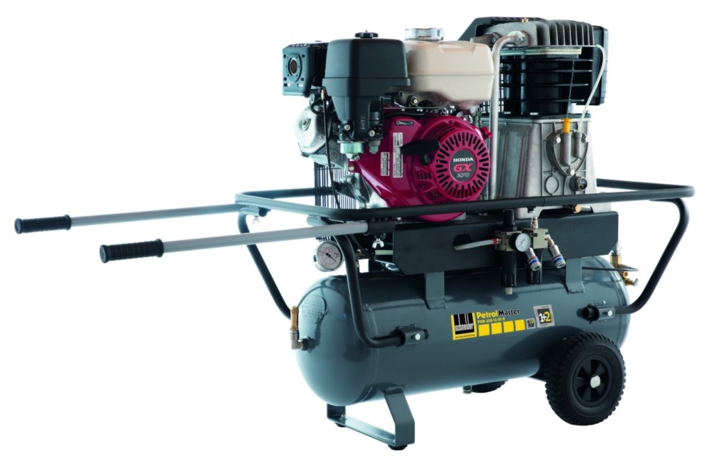 Kompressor PEM 650-15-50 B, ein robuster Kolbenkompressor mit großem Lufttank und hoher Förderleistung, ideal für Dauerbetrieb in Werkstätten, Industrieanlagen und handwerklichen Anwendungen.