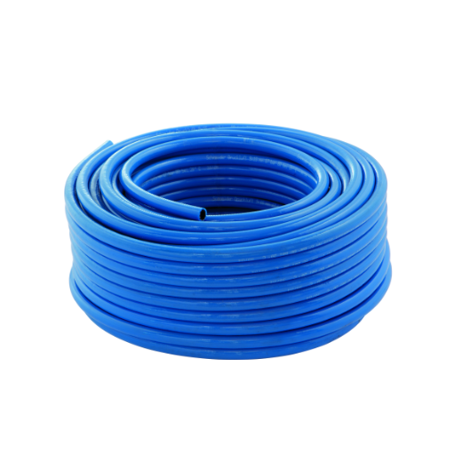PVC-Gewebeschlauch – flexibler und widerstandsfähiger Schlauch für vielseitige Anwendungen Abbildung eines PVC-Gewebeschlauchs, der durch seine verstärkte Gewebestruktur besonders robust und flexibel ist, ideal für Luft-, Wasser- oder Chemikalienleitungen in Industrie und Handwerk.