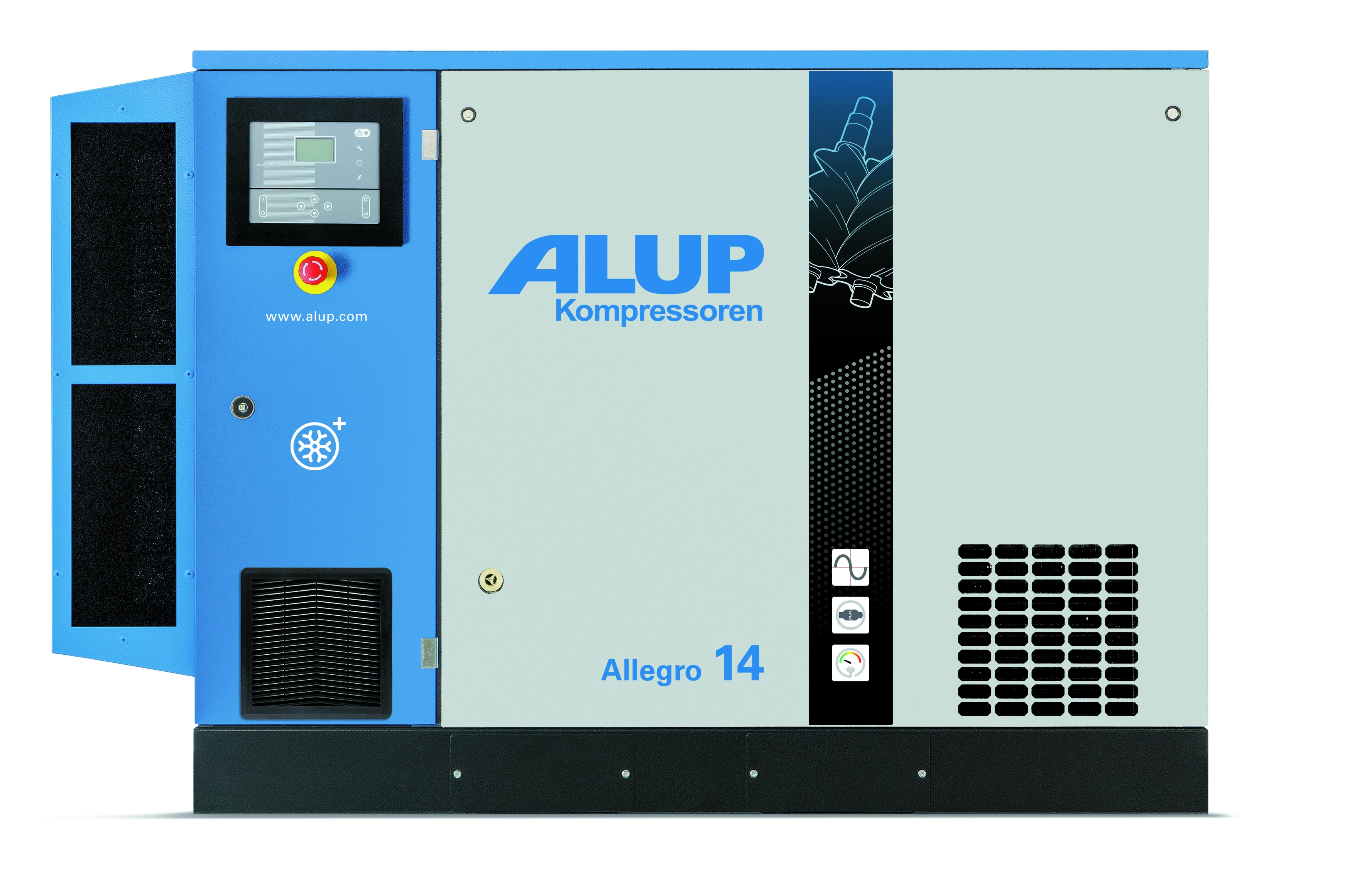 Schraubenkompressor ALLEGRO 8/13 PLUS – leistungsstark und zuverlässig ALLEGRO 8/13 PLUS Schraubenkompressor mit hoher Förderleistung und robustem Design, ideal für Werkstatt, Industrie und professionelle Anwendungen.