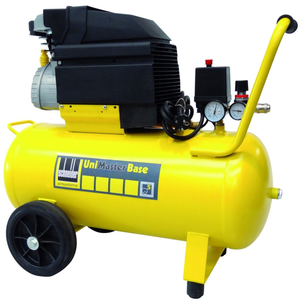 Kompressor UNM 150-8-25 W Base mit 8 bar Arbeitsdruck und 25-Liter-Tank, ideal für Druckluftanwendungen in Werkstatt, Garage und Heimgebrauch.