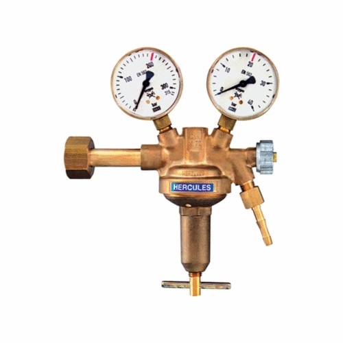Flaschendruckminderer aus robustem Material, sorgt für sicheren und konstanten Gasdruck beim Anschluss an Gasflaschen.