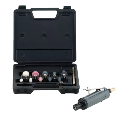 TWISTER 2500D Kompressor-Set inklusive Stabschleifer-Set, ideal für Druckluftanwendungen und Schleifarbeiten in Werkstatt und Heimgebrauch.