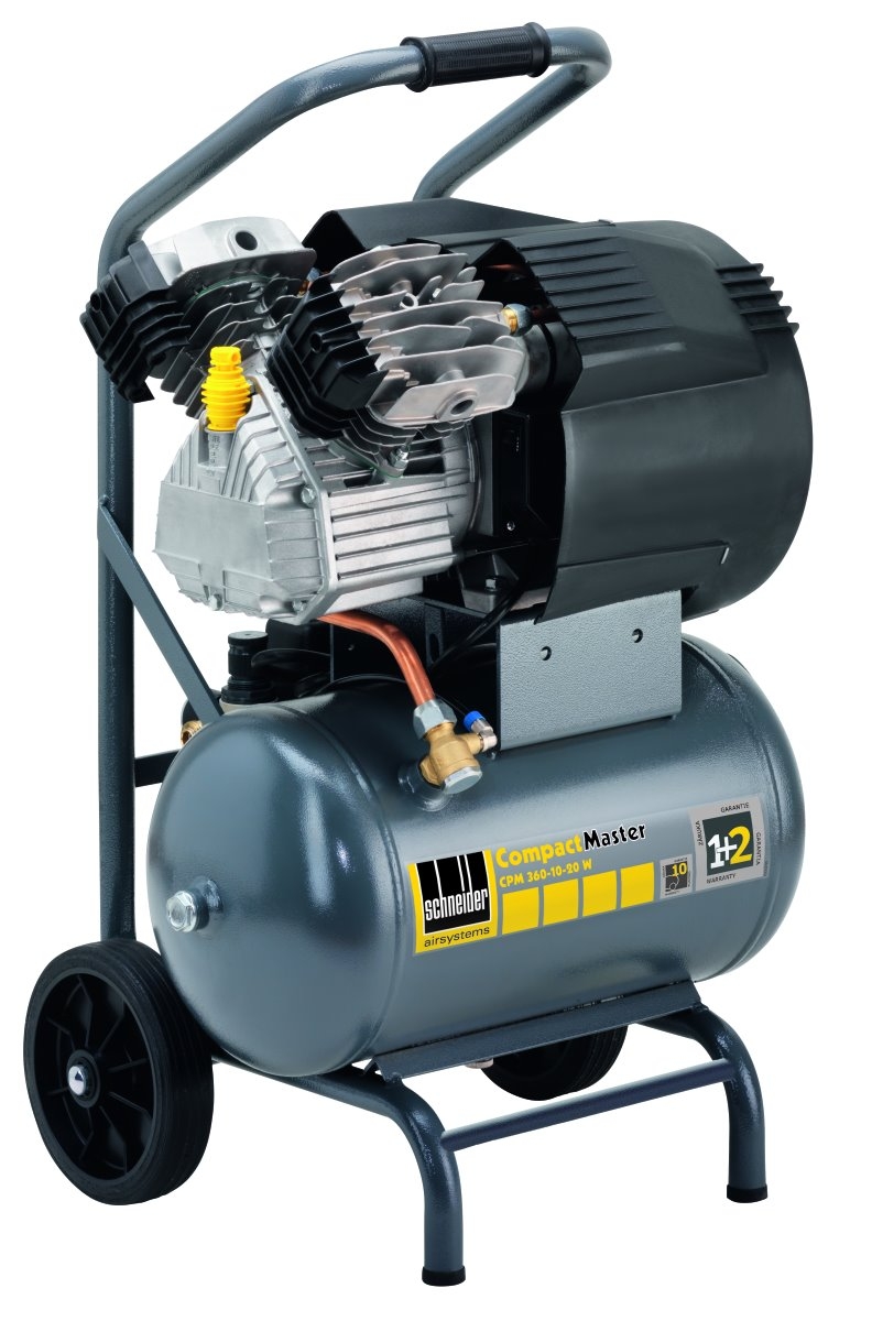 Kompressor CPM 360-10-20 W, ein robuster Kolbenkompressor mit hoher Förderleistung, ideal für den Dauerbetrieb in Werkstätten, Industrieanlagen und handwerklichen Anwendungen.