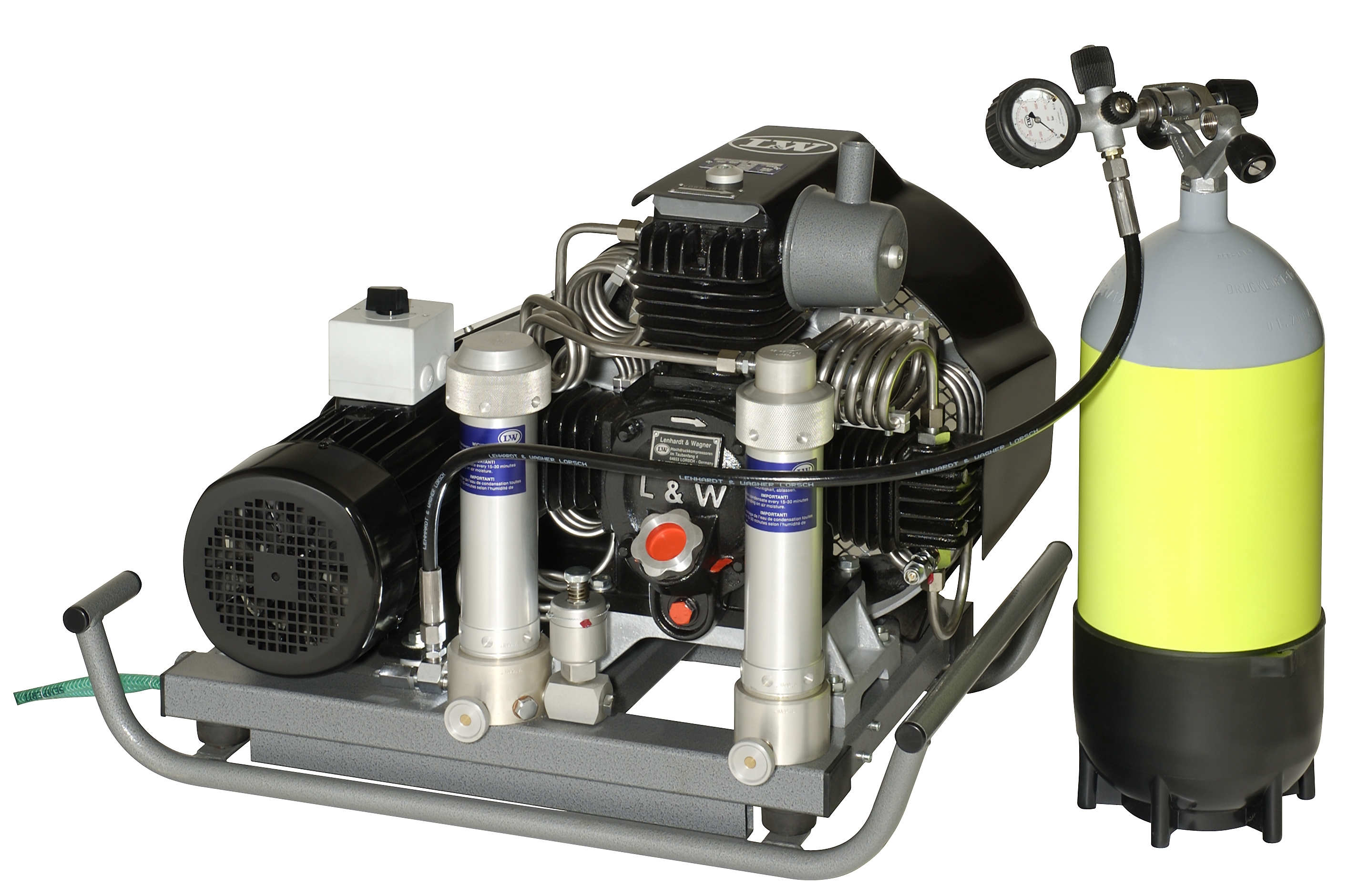 Leistungsstarker und kompakter Kolbenkompressor LW160 E, ideal für Werkstatt- und Hobbyanwendungen mit zuverlässiger Druckluftversorgung.