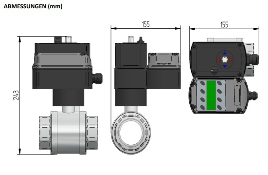 Elektrischer Kugelhahn R 2" – Automatisches Absperren von Rohrleitungen Elektrischer Kugelhahn mit R 2" Gewinde, ermöglicht zuverlässiges und ferngesteuertes Öffnen und Schließen von Rohrleitungen.