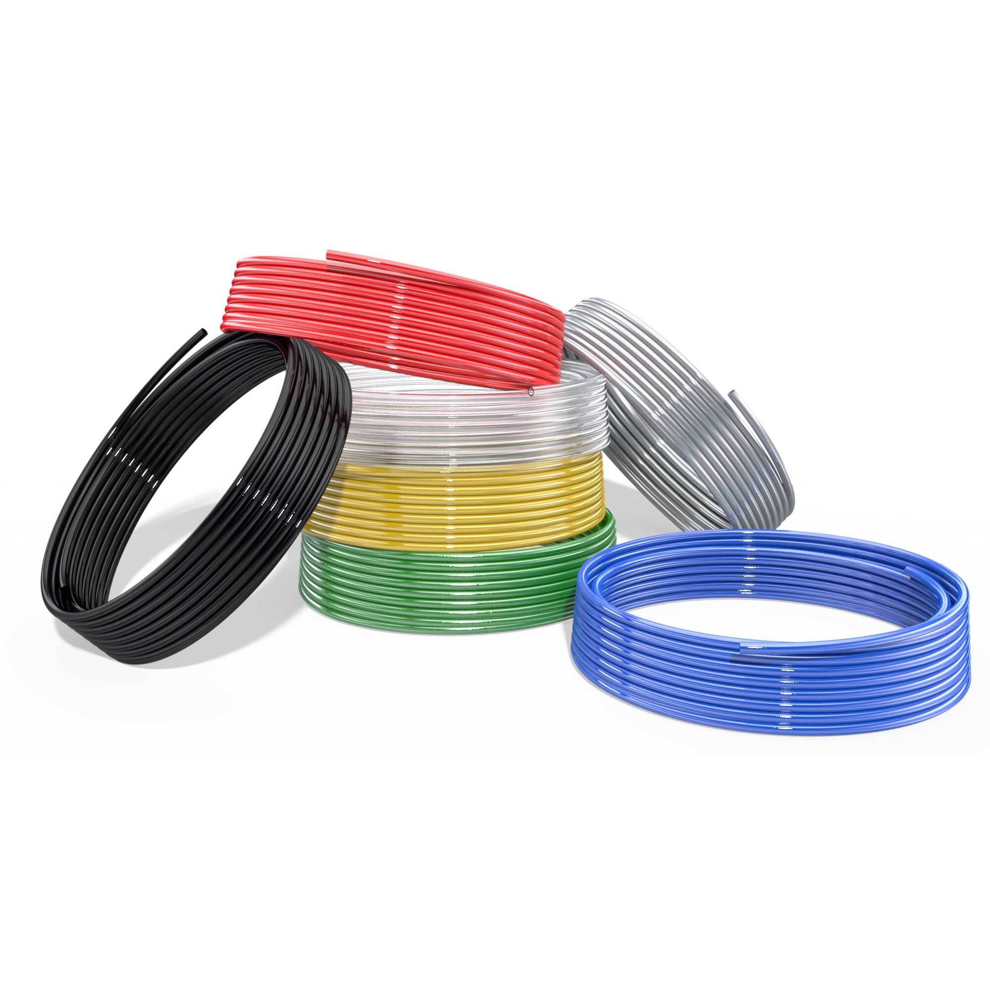 PUR-Schlauch – in verschiedenen Farben erhältlich Flexibler PUR-Schlauch in mehreren Farben, ideal für Druckluft-, Pneumatik- und Werkstattanwendungen