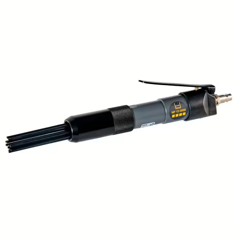 Nadelpistole für effektive Oberflächenreinigung Robuste Nadelpistole mit mehreren Stahlstiften, ideal zum Entfernen von Rost, Farbe und Schmutz auf Metall- und Betonoberflächen.